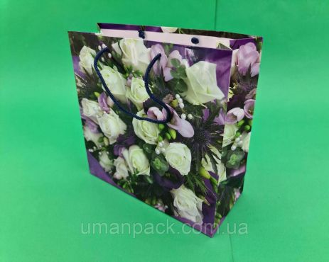 Пакет паперовий подарунковий квадратний 23*24*10 (артKV-093) (12 шт.)