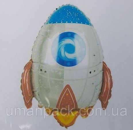 Фольгована куля 75х60 см Космічна ракета (54) в пакованні (1 пачка)