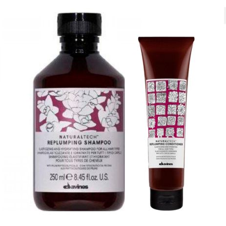 Набор Davines Natural Tech Replumping шампунь и кондиционер для уплотнения волос, 250/150 мл Набор Davines Natural Tech Replumping шампунь и кондиционер для уплотнения волос, 250/150 мл