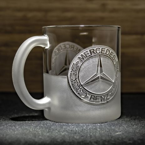 Чашка для чаю та кави з гравіюванням логотипу Mercedes Мерседес
