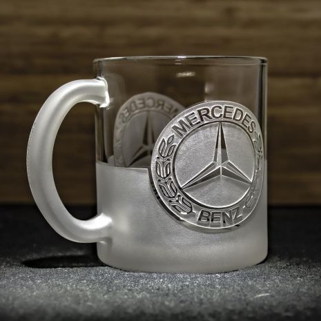 Чашка для чаю та кави з гравіюванням логотипу Mercedes Мерседес