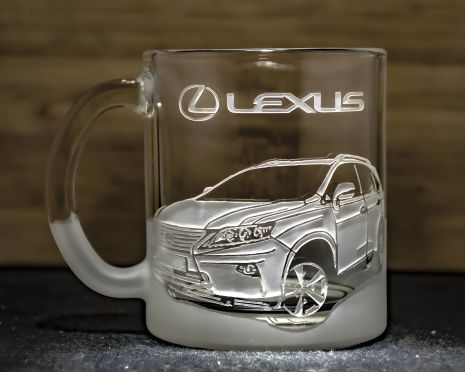 Чашка для чая и кофе с фото гравировкой автомобиля Lexus RX