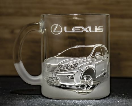 Чашка для чая и кофе с гравировкой фото автомобиля Lexus RX