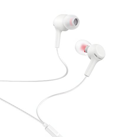 Дротові вакуумні наушники HOCO M78 El Placer universal earphones with microphone, 3.5 mm, 1.2m, white
