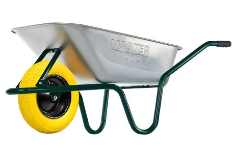 Візок садово-будівельний D-1 одноколісний 100 л/160 кг з поліуретановим колесом PU 4.0х8 Ø 40 см з підшипником MASTERTOOL 79-9818