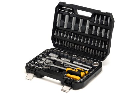 Набор инструментов ¼"&½" 108 шт 4-14 мм и 10-32 мм CrV в кейсе с металлическими замками MASTERTOOL 78-5108 Набор инструментов ¼"&½" 108 шт 4-14 мм и 10-32 мм CrV в кейсе с металлическими замками MASTERTOOL 78-5108