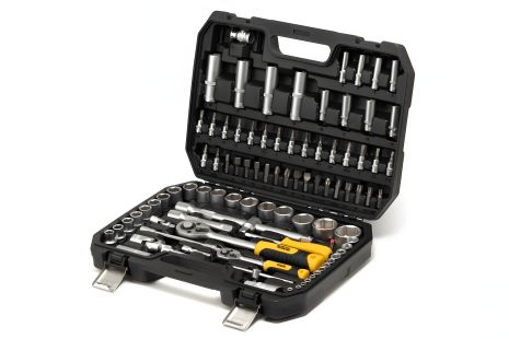 Набір інструментів MASTERTOOL 78-5094, 1/4"&1/2", 94 шт, 4-14 мм, 10-32 мм, CrV, кейс з металевими замками