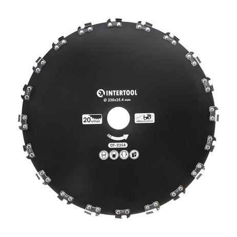 Ніж для мотокоси/тримера ø230x25.4 мм 20T, ланцюговий INTERTOOL DT-2354