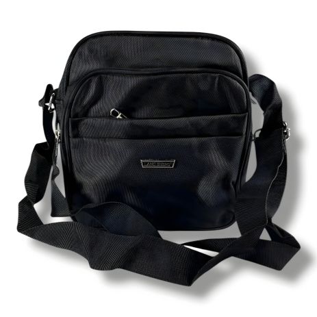 Чоловіча сумка через плече, чорна та компактна Чоловіча сумка через плече, чорна та компактна