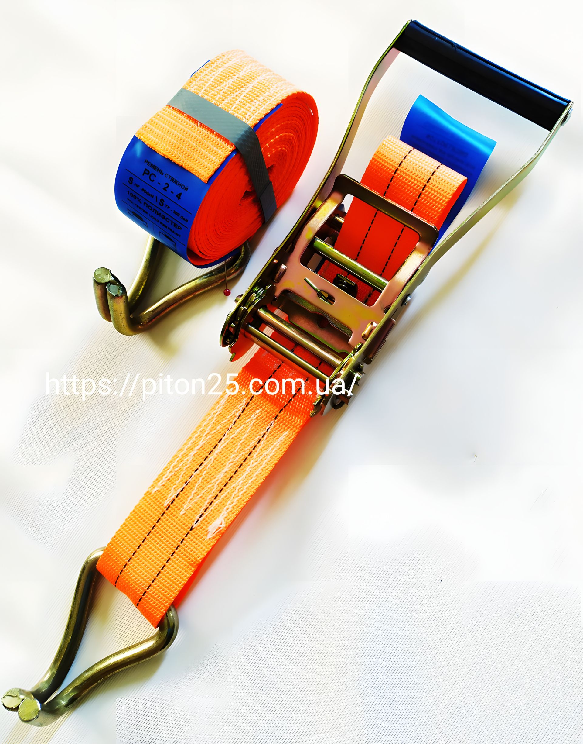 Грузовой стяжной ремень 10м, РС-2-10 (2т) Грузовой стяжной ремень 10м, РС-2-10 (2т)