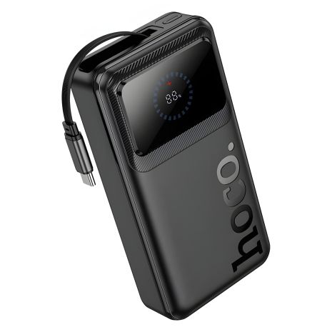 Повербанк HOCO Q41 20000mAh Bright power bank with telescopic cable and display |1USB/1Type-C, PD/QC, 22.5W/3A| black