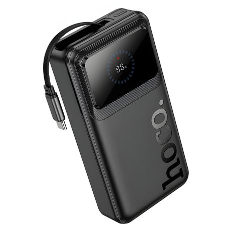 Повербанк HOCO Q41 20000mAh Bright power bank with telescopic cable and display |1USB/1Type-C, PD/QC, 22.5W/3A| black