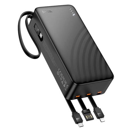 Повербанк HOCO J146B 30000mAh Night tide power bank with 4 cables, 1USB, 1Type-C, 2A, black Повербанк HOCO J146B 30000mAh Night tide power bank with 4 cables, 1USB, 1Type-C, 2A, black