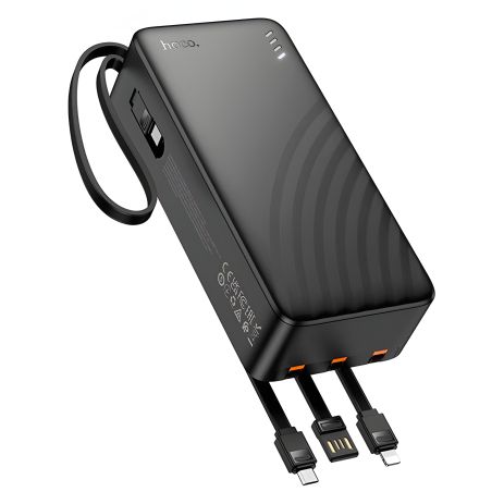 Повербанк HOCO J146B 30000mAh Night tide power bank with 4 cables, 1USB, 1Type-C, 2A, black