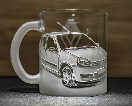 Чашка для чая и кофе с гравировкой фото автомобиля Renault Clio Рено Кліо
