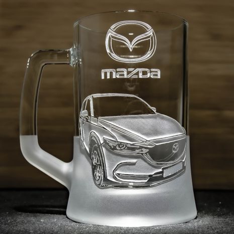 Бокал для пива з гравіюванням фото автомобіля Mazda CX-5 Мазда
