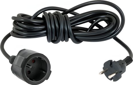 Удлинитель L = 10 м, 1 гнездо, без заземления, черный, VIROK 09V310