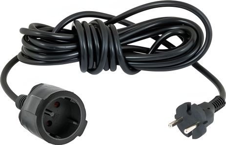 Сетевое расширение: L = 15 м, 1 гнездо, без заземления, черный, VIROK 09V315