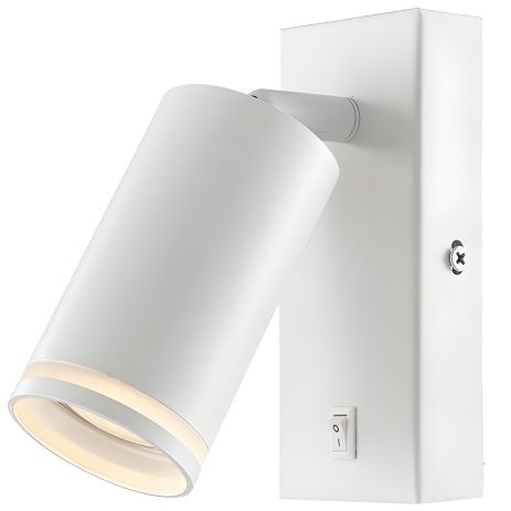 Білий VIDEX VL-SPF05E-W настінний світильник з кнопкою під лампу GU10 поворотний Білий VIDEX VL-SPF05E-W настінний світильник з кнопкою під лампу GU10 поворотний