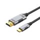 Кабель Type-C - HDMI, 4k@60Hz, 1m, PVC (ПВХ), метал, (адаптер/перехідник), black-grey TH0012-MPV1-460KG