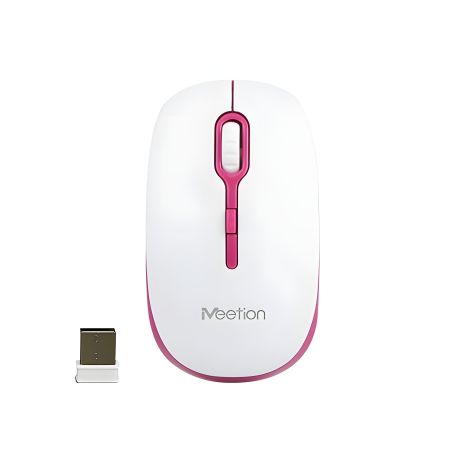 Бездротова миша MeeTion MT-R547, 2.4G, 800-1600DPI, 1xAA, white-red