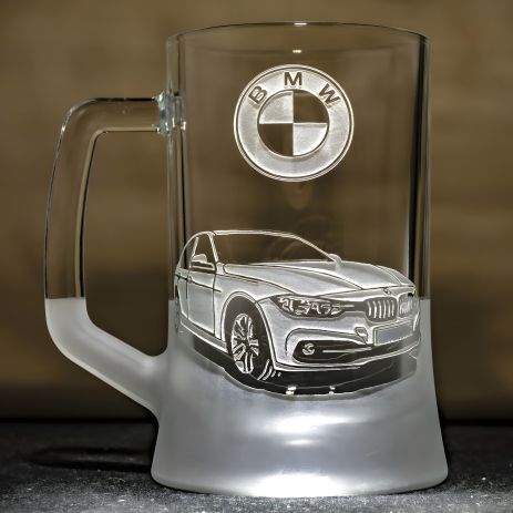 Пивний бокал з гравіюванням BMW F30 328, подарунок для водія