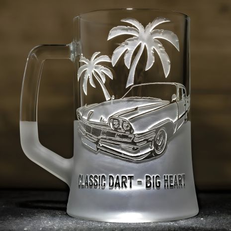 Пивной бокал с гравировкой раритетного автомобиля Dodge Dart 1960 Додж Дарт - подарок для коллекционера