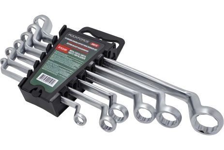 Ключей накидных набор отогнутых на 75° 6пр. (8x10, 12x13, 14x15, 16x17, 18x19, 22x24мм) в пластиковом держателе ROCKFORCE RF-50610