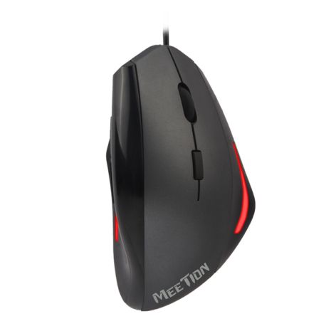Дротова вертикальна миша MEETION MT-M380, 800-2400DPI, USB, 1.8m, black