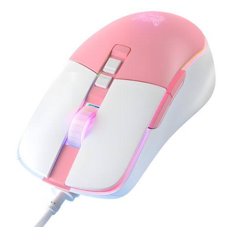 Дротова ігрова комп'ютерна миша ONIKUMA CW916, 1200-7200DPI, USB, 1.5m, white-pink Дротова ігрова комп'ютерна миша ONIKUMA CW916, 1200-7200DPI, USB, 1.5m, white-pink