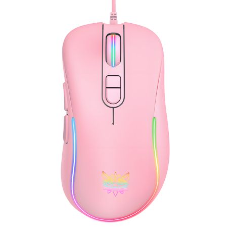 Ігрова дротова миша ONIKUMA CW907, RGB, 1200-7200DPI, USB, 1.5m, pink