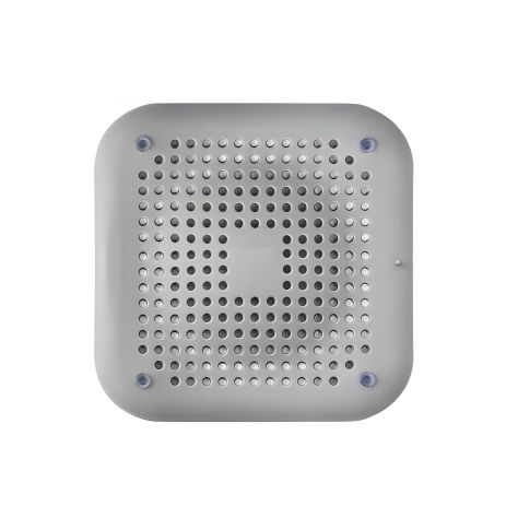Силіконова накладка-решітка для зливу ванни, затримує волосся та сміття, на присосках, 145x145mm, сіра