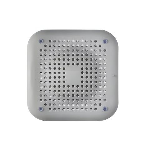 Силіконова накладка-решітка для зливу ванни, затримує волосся та сміття, на присосках, 145x145mm, сіра