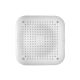 Силіконова накладка-решітка для зливу ванни, раковини, проти волосся та сміття, на присосках, квадратна, 145x145mm, біла