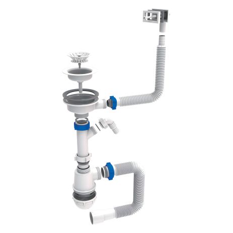 Сифон для раковины с квадратным переполнением 3 1/2 "белого выпуска тау 9842823