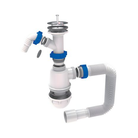 Сифон для мийки Tau 1 1/2" під пральну машину (9842720)