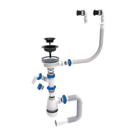 Siphon для стирки с круглым переполнением 3 1/2 "Черного выпуска tau 9842820