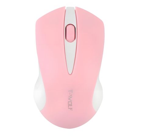 Бездротова миша TWolf Q2, 2.4G, 1000DPI, 1xAA, Рожевий