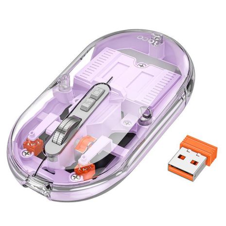 Мышка HOCO General dual-mode silent wireless mouse GM35 (battery version) |2.4G+BT, 800-1200-1600DPI purple