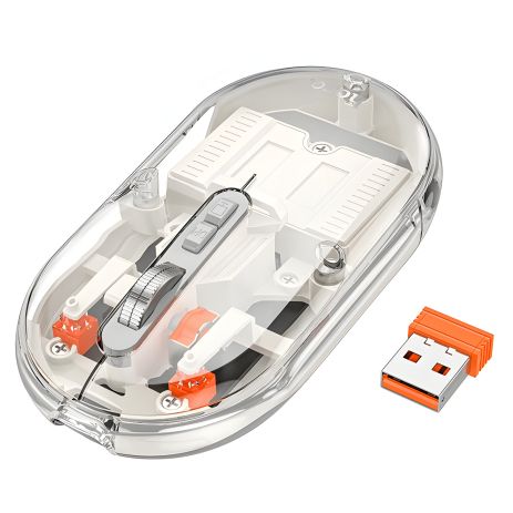 Мышка HOCO General dual-mode silent wireless mouse GM35 (battery version) |2.4G+BT, 800-1200-1600DPI white