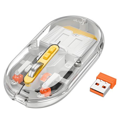 Мишка HOCO General dual-mode silent wireless mouse GM35 (battery version), 2.4G, BT, 800-1200-1600DPI, 300mAh, 7d, Space gray