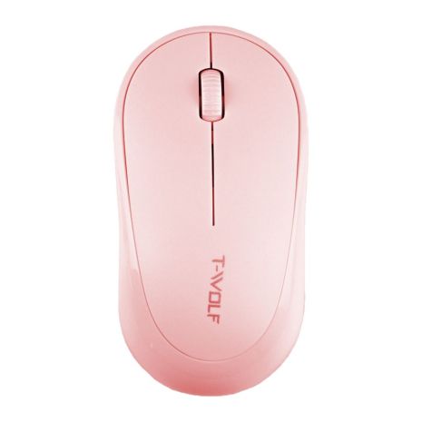Бездротова миша TWolf Q18 2.4G, 1000DPI, 1xAA, Рожевий