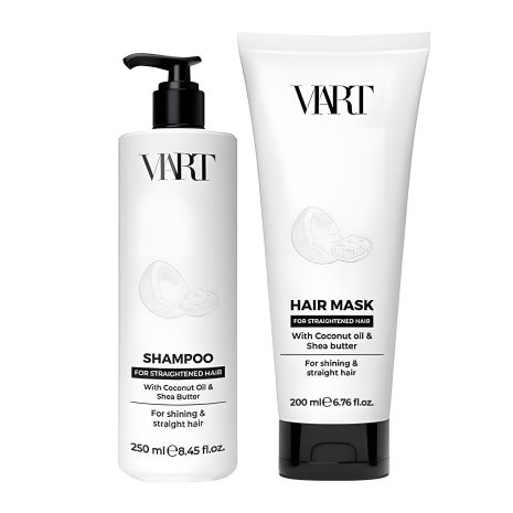 Шампунь і маска VIART DUO для розгладжування та блиску волосся, з олією кокосу та ши, 250/200 мл