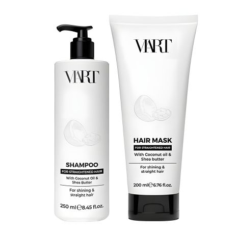Шампунь і маска VIART DUO для розгладжування та блиску волосся, з олією кокосу та ши, 250/200 мл