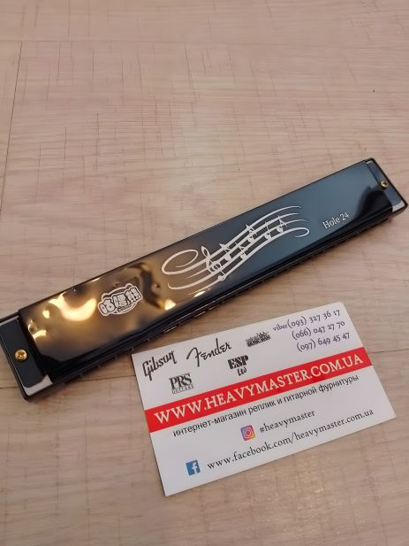 Уцінка гармошка гармоній губна на 24 отвори чорна