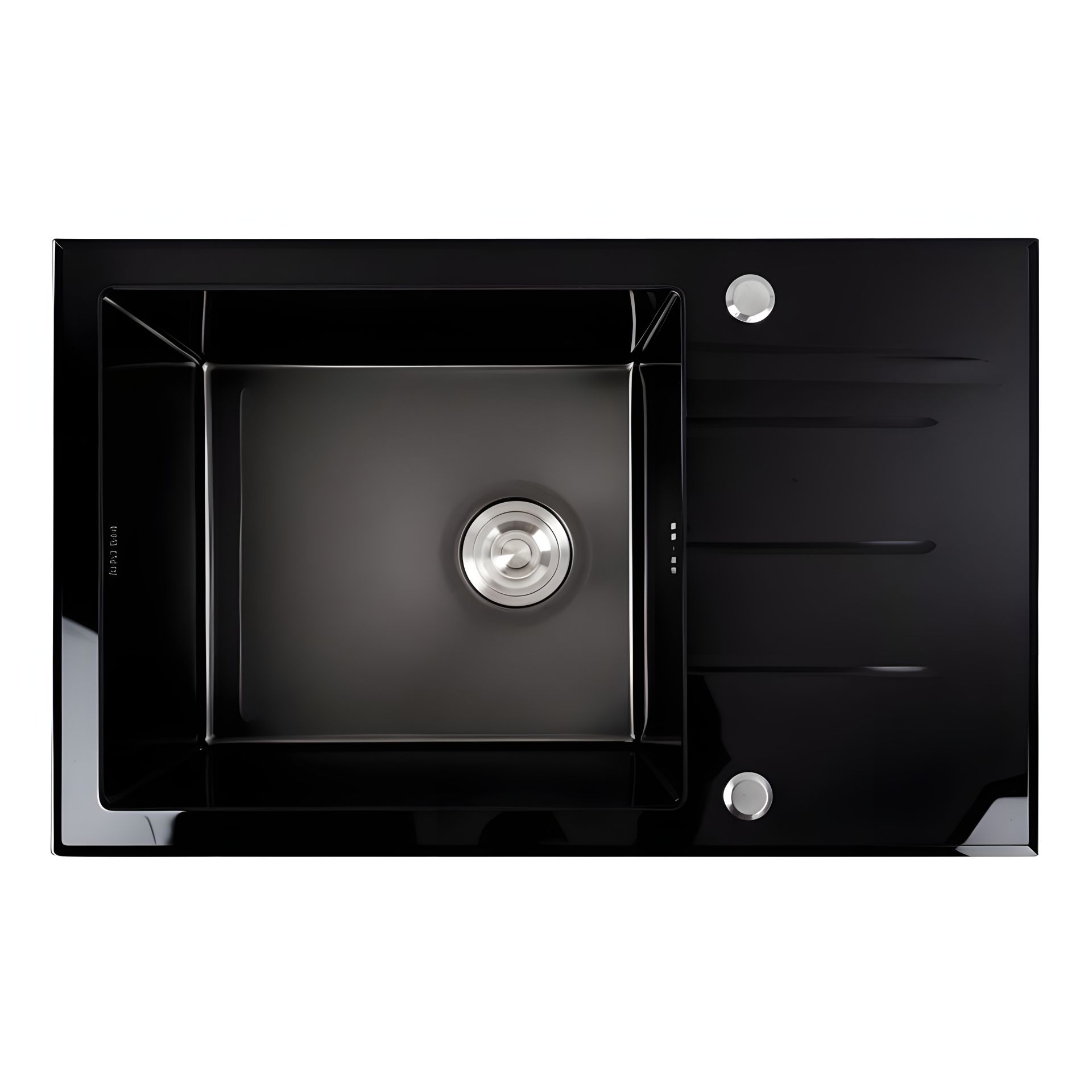 Кухонна мийка скляна CM 78*50 PVD VALESO Handmade чорна Кухонна мийка скляна CM 78*50 PVD VALESO Handmade чорна