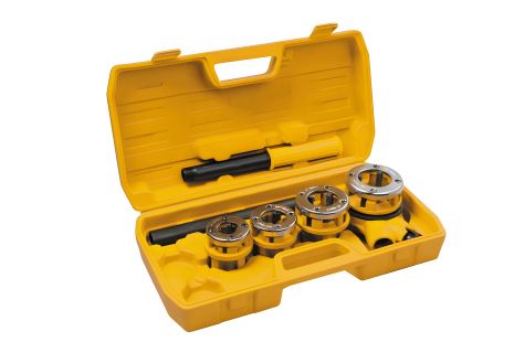 Трубный клуп для нарезания резьбы BSPT, набор из 4 шт (½"/¾"/1"/1¼"), от MASTERTOOL (14-1403) Трубный клуп для нарезания резьбы BSPT, набор из 4 шт (½"/¾"/1"/1¼"), от MASTERTOOL (14-1403)