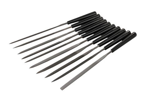 Набор надфилей с пластиковой ручкой, 140 мм, 10 шт MASTERTOOL 06-0020