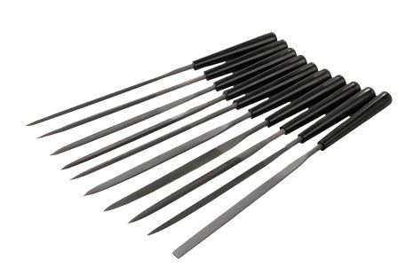 Набір надфілів з пластиковими ручками 140 мм (10 шт) MASTERTOOL 06-0020