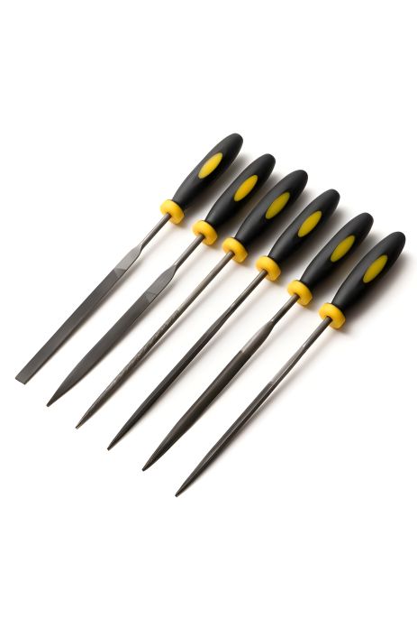 Набор надфилей с двухкомпонентными ручками 140 мм, 6 шт. от MASTERTOOL (06-0010)